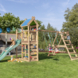 Speeltoestel Jungle Gym Nomad douglas met glijbaan donker groen en 2-klimrek module