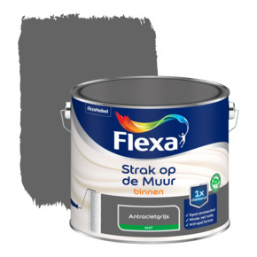 Flexa Strak op de Muur muurverf mat antraciet 2,5 liter