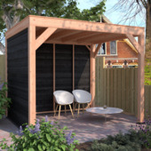 Overkapping Douglas zwart Zweeds rabat 305 x 255 cm