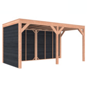 Overkapping Douglas Zwart Zweeds Rabat 495x255cm symmetrisch