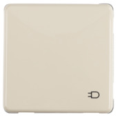 Peha Standard enkel geaard stopcontact met klepje crème