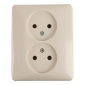 Peha Standard dubbel stopcontact crème