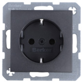 Berker S.1 enkel geaard stopcontact antraciet