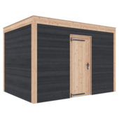 Tuinhuis Douglas hout Zweets rabat onbehandeld zwart 355 x 255 cm