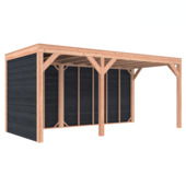 Overkapping Douglas Zwart Zweeds Rabat 545x255cm a-symmetrisch