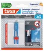 Tesa klevende spijker canvas voor behang en pleisterwerk verstelbaar wit 2 kg 2 stuks