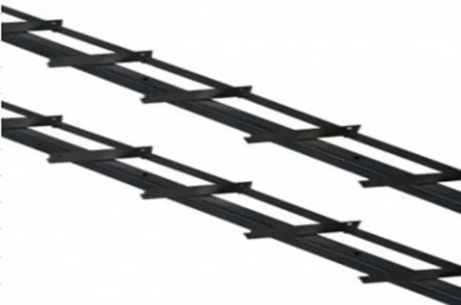 Draaibare lamelgeleider zwart RVS 165 cm 2 stuks