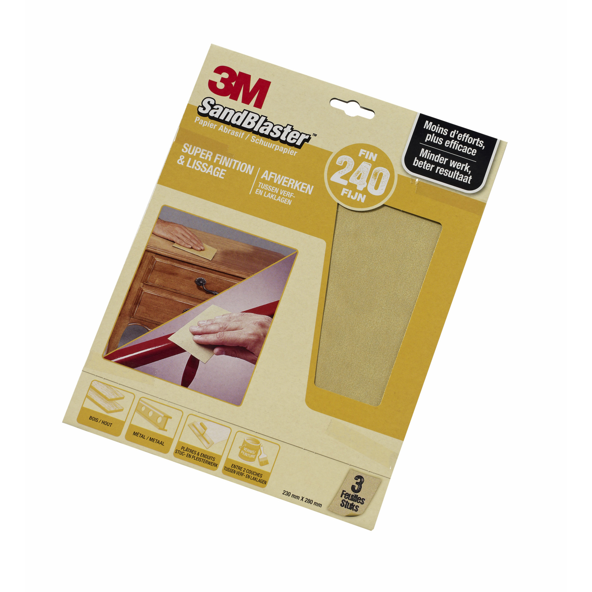3M Sandblaster Schuurpapier Fijn K240 3 Stuks 3m kopen in de aanbieding