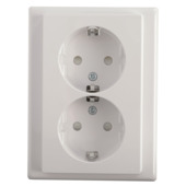 Schneider Merten System-M Dubbel Geaard Stopcontact Actief Wit