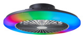 Brilliant plafondventilator Salerno met lamp en RGB functie 40W zwart