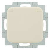 Busch-Jaeger Balance SI Enkel Geaard Stopcontact met Klepje Crème