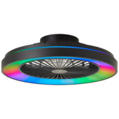 Brilliant plafondventilator Mazzaro met lamp en RGB functie 40W zwart