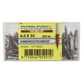 Rotadrill hardhoutschroef platkop T20 RVS 4x30 mm 200 stuks