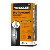 Toggler hollewandplug TB40 9-13 mm 40 stuks