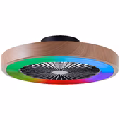 Brilliant plafondventilator Slimline met lamp en RGB functie 40W hout