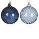 Kerstbal glas swirl blauw per stuk