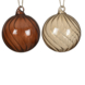 Kerstbal glas bruin beige swirl per stuk