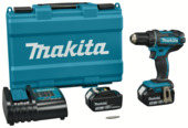 Makita accuboormachine DDF482SFE + 2 accu's 3.0Ah en snellader