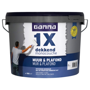 GAMMA GAMMA 1x Dekkend Muur Plafond Latex Mat Wit 10 Liter Kopen Muurverf Binnen