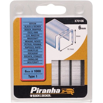 Piranha nieten type 1 6 mm 1000 stuks X70106-QZ