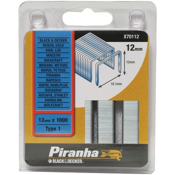 Piranha nieten type 1 12 mm 1000 stuks X70112-QZ