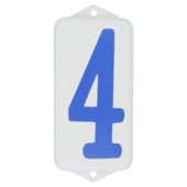 GAMMA huiscijfer 4 emaille wit/blauw