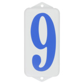 GAMMA huiscijfer 9 emaille wit /blauw