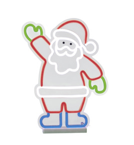 Christmas Goods kerstdecoratie kerstman acryl met LED verlichting 30x45cm