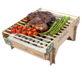 Casus Grill wegwerp BBQ karton/bamboe 31 x 23,5 x 5,5 cm