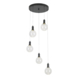 Hanglamp Yves 5-lichts zwart Ø44cm