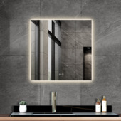 Atlantic badkamerspiegel Maeva met verlichting vierkant 60x60 cm chroom