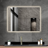 Atlantic badkamerspiegel Maeva met verlichting rechthoek 60 x 80cm chroom