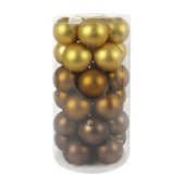 Christmas Goods kerstballen mix kunststof bruin/goud 30 stuks Ø 16 cm