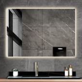 Atlantic badkamerspiegel Maeva met verlichting rechthoek 70x100 cm chroom