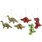 Christmas Goods glasfiguur kersthanger dinosaurus divers per stuk