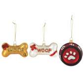 Christmas Goods glasfiguur kersthanger hondenspeeltjes divers per stuk