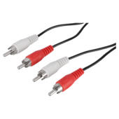 Q-Link tulp kabel 2RCA/2RCA male-male 1.5 meter rood/wit