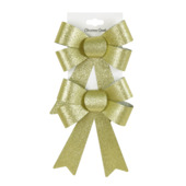 Christmas Goods decoratie kerststrik champagne 2 stuks