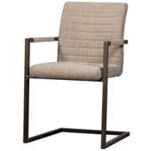 WOOOD eetkamerstoel Bas zand geweven stof