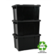 IRIS Powerbox Robuust Opbergbox - 68L - 100% Recycled Kunststof - Zwart - Set van 3