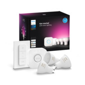 Philips Hue starterkit - wit en gekleurd licht 4W - 3 lampen met dimmer switch - GU10
