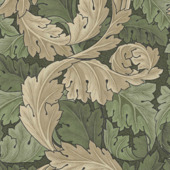 Vliesbehang William Morris at Home Acanthus Groen (dessin 124227)