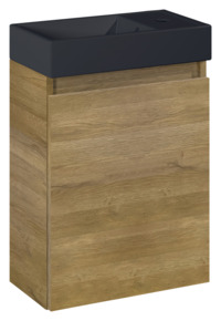 Atlantic Toiletmeubel Imani natuur eik met zwarte wastafel