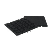 Rubber terrastegel zwart 40x40x2,5 cm