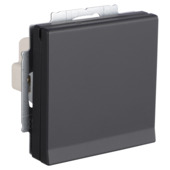 Busch-Jaeger Future Linear enkel geaard stopcontact met klepje zwart