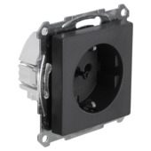 Schneider Merten System-M Enkel Geaard Stopcontact Antraciet