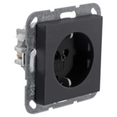 Gira E2 Inbouw Enkel Geaard Stopcontact Mat Zwart