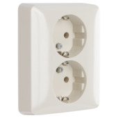 Peha Standard dubbel stopcontact geaard crème