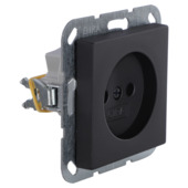 Gira E2 Inbouw Enkel Stopcontact Mat Zwart