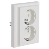 Schneider Merten System-M Dubbel Geaard Stopcontact Polarwit